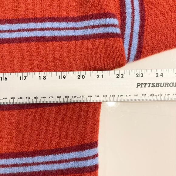 NWOT J. CREW Sweater XS Oversized Wool Alpaca Stripe Red Split-Sides Soft - Picture 6 of 8